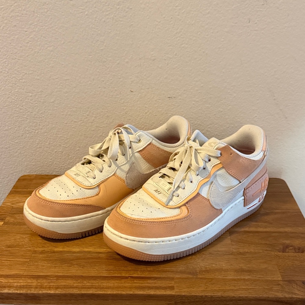Nike Air Force 1 Low in Cream and Orange